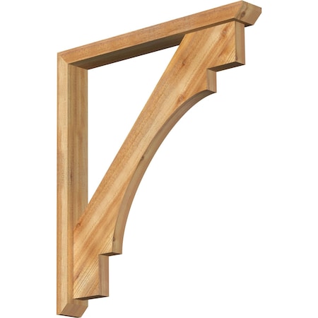 Ekena Millwork Merced Slat Rough Sawn Bracket w/ Offset Brace, Western Red Cedar, 4"W x 32"D x 36"H BKT0402X32X36MRC06RWR